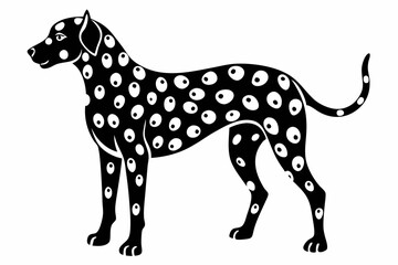 dalmatian line art silhouette vector illustration