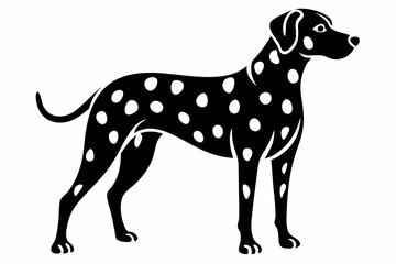 dalmatian line art silhouette vector illustration