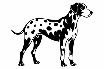 dalmatian line art silhouette vector illustration