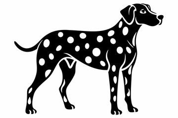 dalmatian line art silhouette vector illustration