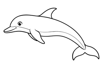 dolphin line art silhouette vector illustration