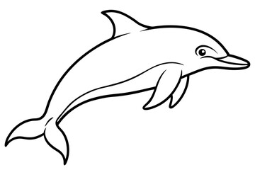 dolphin line art silhouette vector illustration
