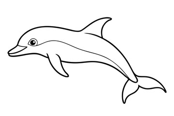 Fototapeta premium dolphin line art silhouette vector illustration