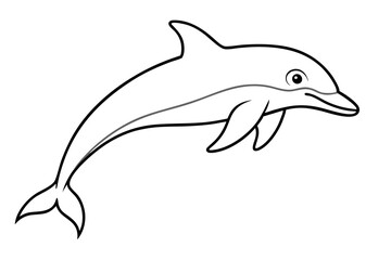 dolphin line art silhouette vector illustration