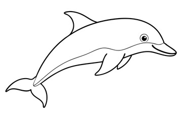 dolphin line art silhouette vector illustration