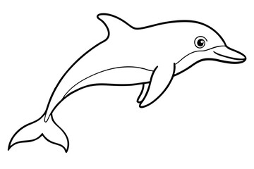 Obraz premium dolphin line art silhouette vector illustration