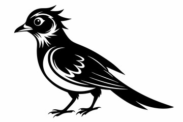 ein kuckuck line art silhouette vector illustration