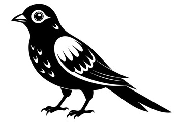 ein kuckuck line art silhouette vector illustration