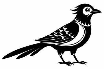 Obraz premium ein kuckuck line art silhouette vector illustration