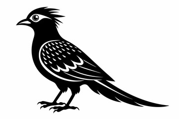 ein kuckuck line art silhouette vector illustration