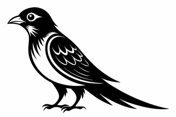 ein kuckuck line art silhouette vector illustration
