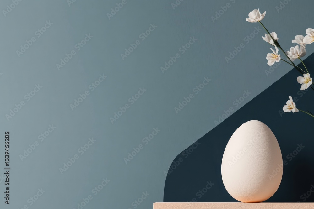 Poster minimalistic abstract representation of easter using geometric patterns and soft pastel colors highl