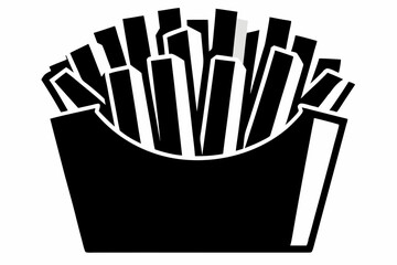 french fries line art silhouette vector illustration