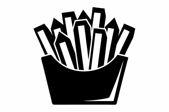 recommend clip art: french fries line art silhouette vector illustration