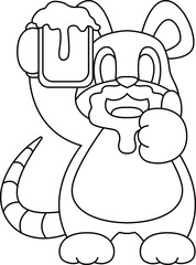 Mouse Beer Animal Vector Graphic Art Illustration