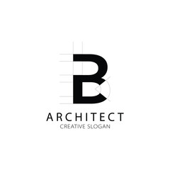 Letter B logo architecture for construction company. property template vector illustration for your brand. © Zeronineee