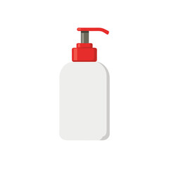White Pump Bottle Vector Illustration - Cartoon, Clipart & Line Art Design 1.eps