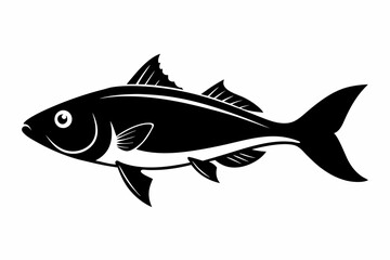 pan gash fish line art silhouette vector illustration