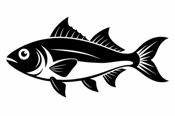 pan gash fish line art silhouette vector illustration