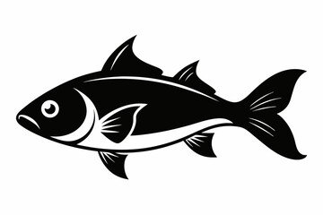 pan gash fish line art silhouette vector illustration