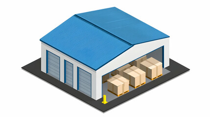 Warehouse Storage Facility with Boxes – Logistics, Supply Chain, Shipping