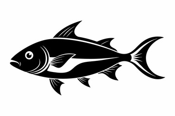 pan gash fish line art silhouette vector illustration