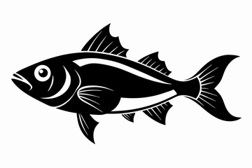 pan gash fish line art silhouette vector illustration