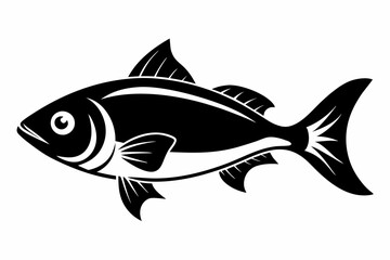 pan gash fish line art silhouette vector illustration