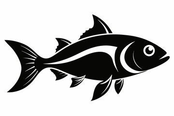 pan gash fish line art silhouette vector illustration