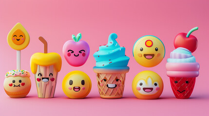 Obraz premium A set of custom-designed emojis for a brand
