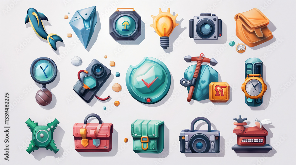 Wall mural a set of custom-designed icons for a website