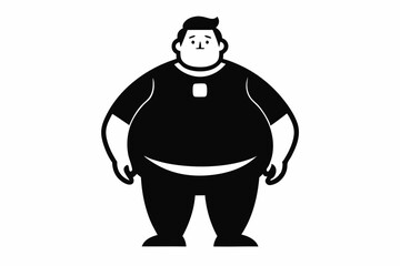 plus size man line art silhouette vector illustration