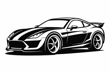 Fototapeta premium sport car front line art silhouette vector illustration