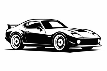 Naklejka premium sport car front line art silhouette vector illustration