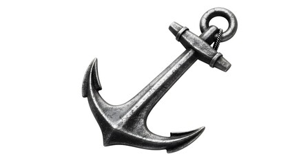 iron metal anchor isolated on white background