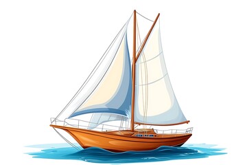 Fototapeta premium Sailing yacht ocean cruise, calm sea, travel brochure