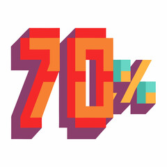 Bold 70 Percent Discount Colorful  Illustration for Retail Promotions
