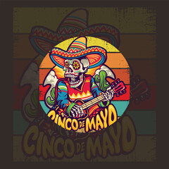 Colorful Cinco de Mayo Skull Art