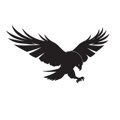Wild Angry Eagle Vector Art Spread Wings