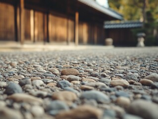Rocks and Gravel at Building Entrance