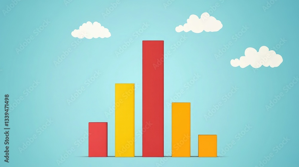 Poster a minimalistic business presentation slide with bar graphs and development strategies.