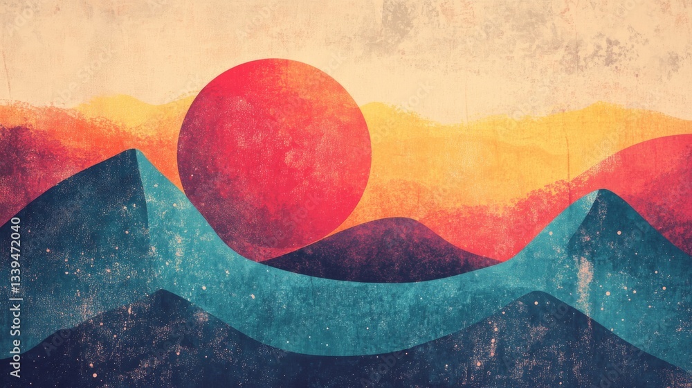 Poster retro gradient background with subtle grainy texture, vintage-inspired abstract backdrop for design 
