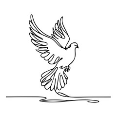 flying dove line art vector
