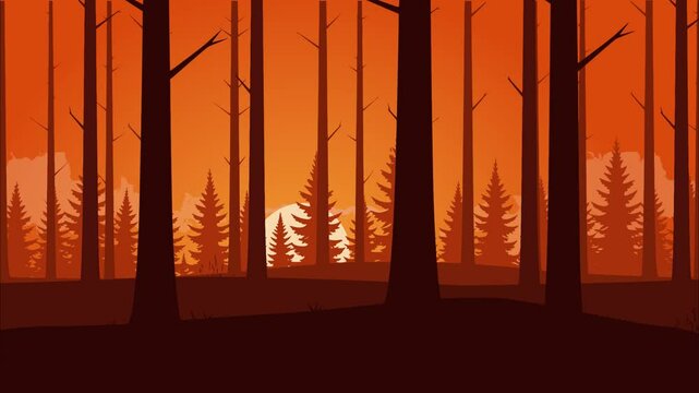 Side-Scrolling Forest Landscape Animation