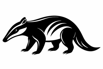 anteater line art silhouette vector illustration