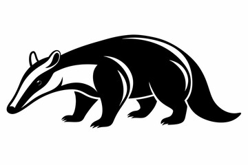 anteater line art silhouette vector illustration