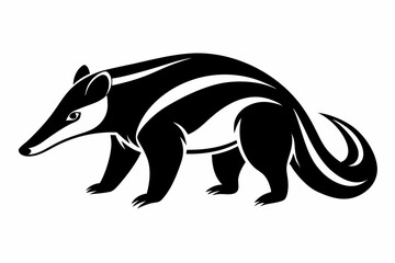 anteater line art silhouette vector illustration