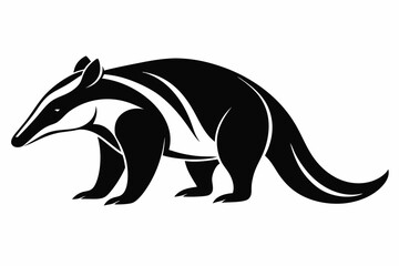 anteater line art silhouette vector illustration