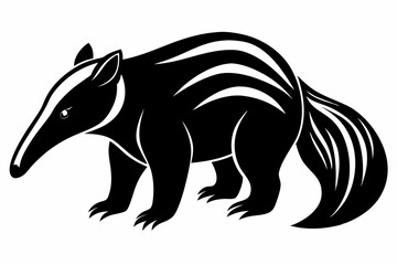 anteater line art silhouette vector illustration
