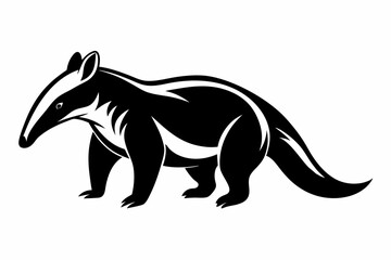 anteater line art silhouette vector illustration